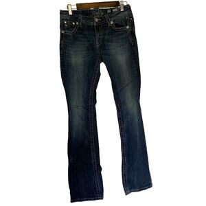 Miss Me Jeans 28 Signature Boot Embellished Mid Rise JE8511EX